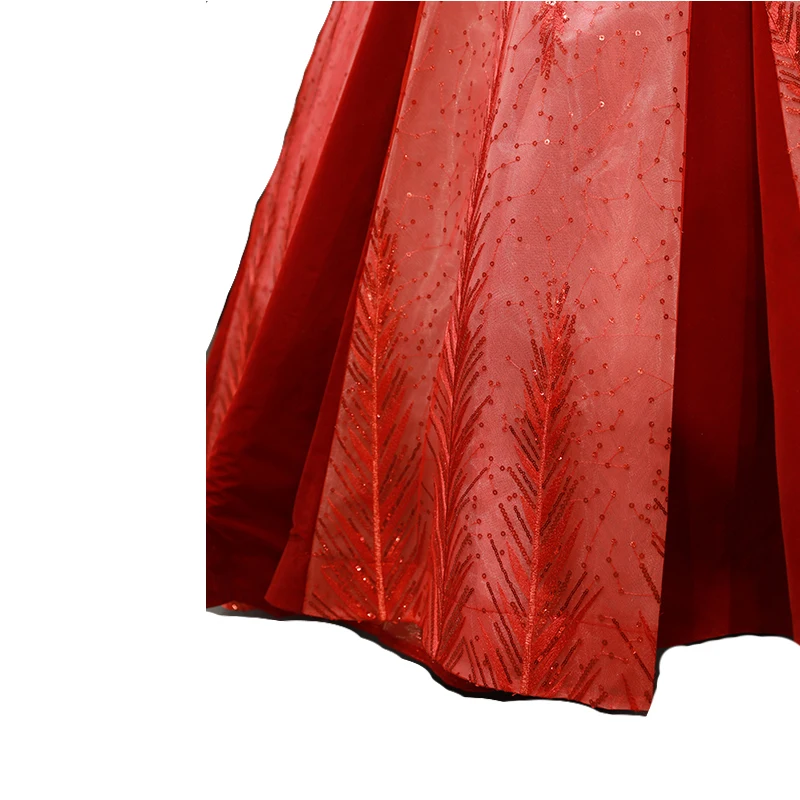 Robe De Soiree Высококачественная бордовая кружевная расшитая блестками Длинные вечерние платья с открытой спиной свадебное милое без рукавов