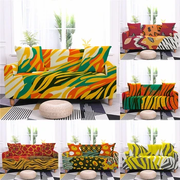 

Stretch Sofa Cover 1/2/3/4 Seat Cover Color Sofa Cover Floral For Living Room Protective Cover Non-slip Spandex Sofa Cover