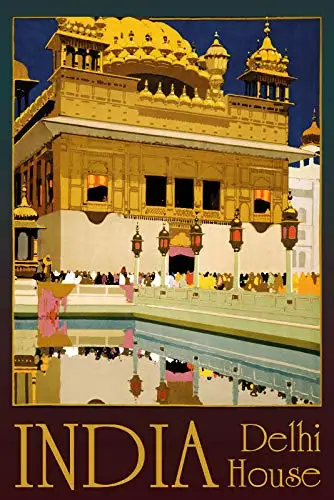 

India Travel Metal Tin Sign Retor Wall Decor Tin Sign 8x12 Inch