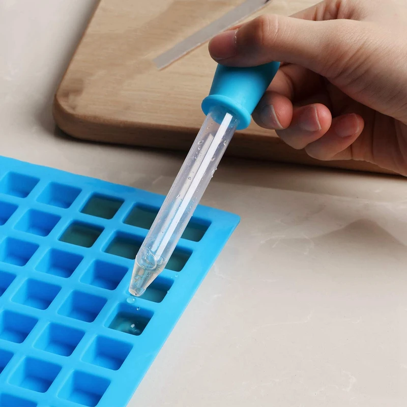 2 шт 126-полости площади силиконовые формы мини конфеты формы льда лоток с силиконовой капельницей клип(синий