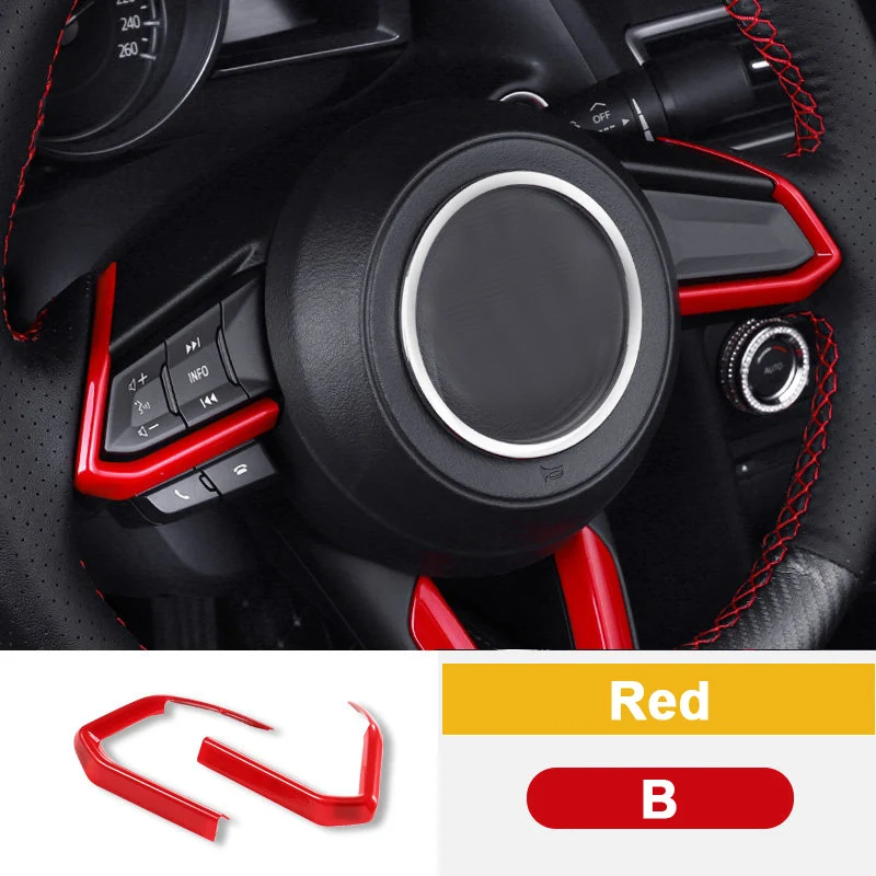 Для Mazda 2 3 6 Demio CX3 CX-3 CX-5 CX5 CX7 CX9 Axela ATENZA Автомобильный руль отделка круг блестки крышка наклейка - Название цвета: B ABS Red
