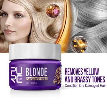 

Hot 60ml Purple Hair Mask Repairs Beaded Shampoo & Conditioner Hair Removes Yellow Tones And Brassy Silicone Free Hair Mask