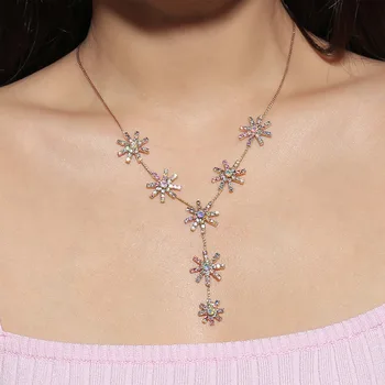 

the United States cross-border jewelry contracted temperament suit sautoir alloy necklace set auger sunflower clavicle