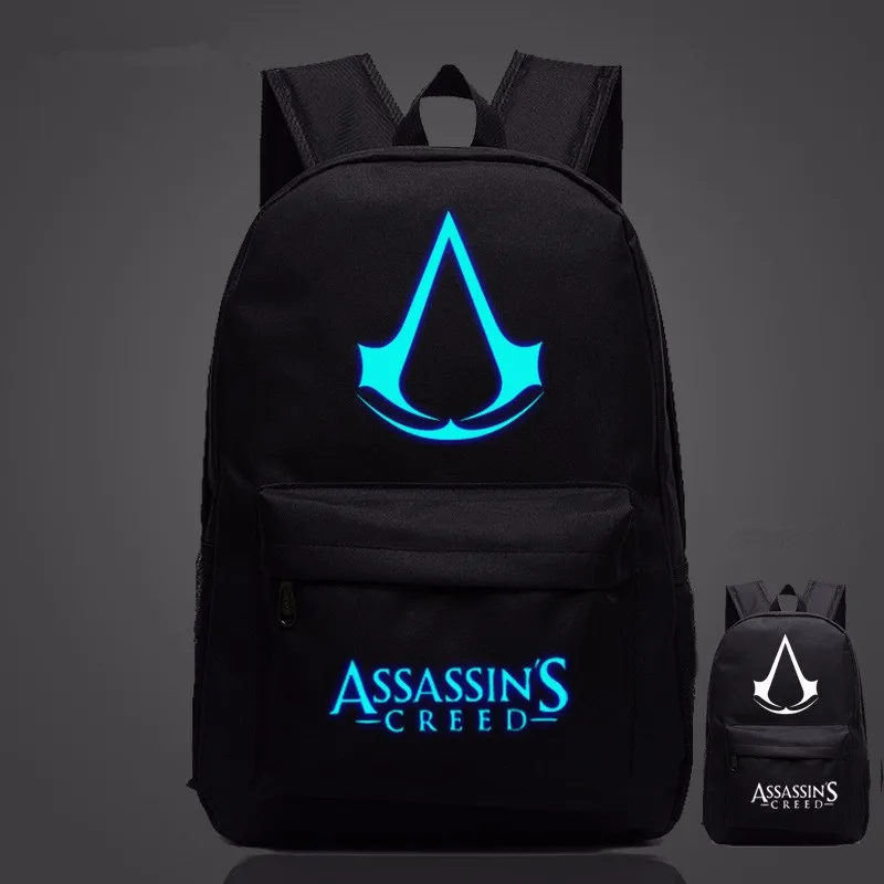 Lumious Assassins Creed игра книга рюкзак школьные ранцы для мальчиков девочек школа для подростков ранцы с принтами Satche - Цвет: black