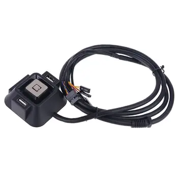 

Multifunctional USB 2.0 Desktop Computer PC Switch External Power Supply On/Off Reset Button with Microphone Ports C26