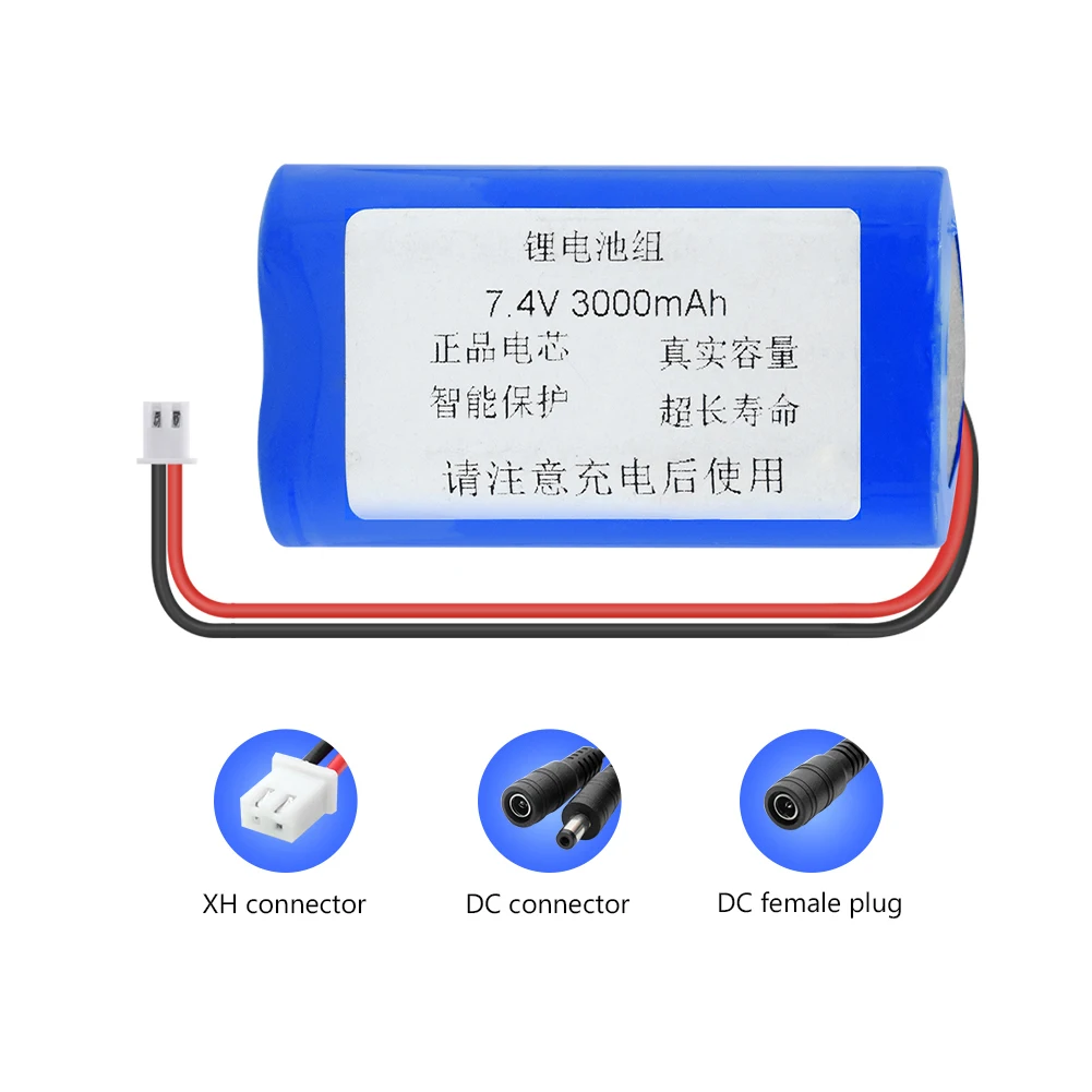 7,4 v 3000/6000/9000mAh 18650 литиевая аккумуляторная батарея с XH 2,54 мм DC 5,5x2,1 мм разъем для радиоуправляемых игрушек DIY power Bank