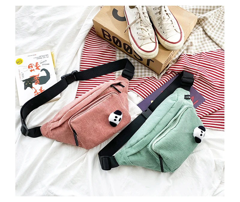 Women Waist Bags Fashion Street Canvas Fanny Pack High Quality Zipper Belt Bag Casual Shoulder Backpak Travel Women Chest Bag