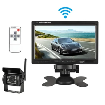 

7 inch TFT LCD Car Monitor Wireless Monitor HD Display camera Reverse Assistance Camera Paking System 18IR LED camera opetional