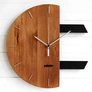 

Novelty Slient Wooden Wall Clock Modern Design Vintage Rustic Shabby Clock Simple Quiet Art Watch Home Decoration