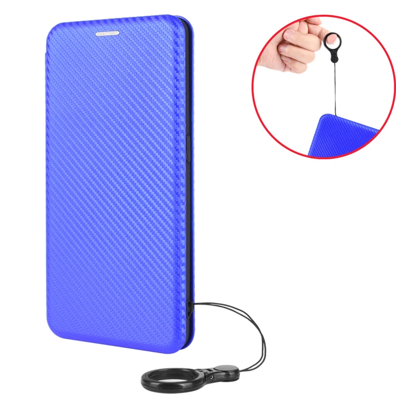 Leather Wallet Case Magnetic Carbon Fiber for Sony Xperia