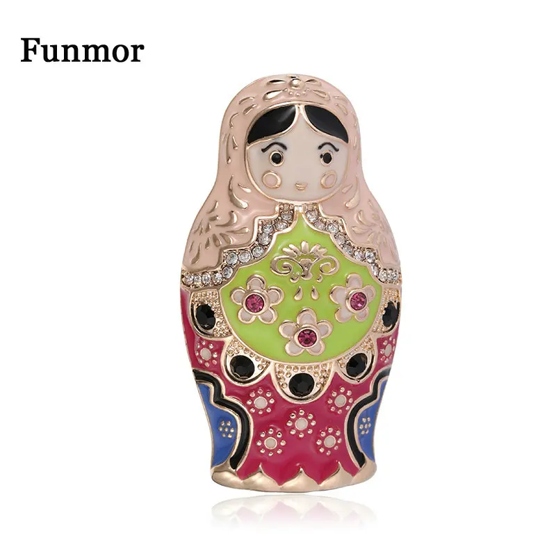 Funmor Классическая русская брошь-кукла, эмалированные булавки, ювелирные изделия из сплава для женщин и девочек, праздничные декоративные аксессуары для вечеринок, воротник, бижутерия