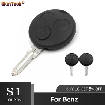 

OkeyTech Replacement Car key For Mercedes Benz SMART Fortwo 450 Forfour Roadster Case 3 Button Blank Blade Remote Key Shell Fob