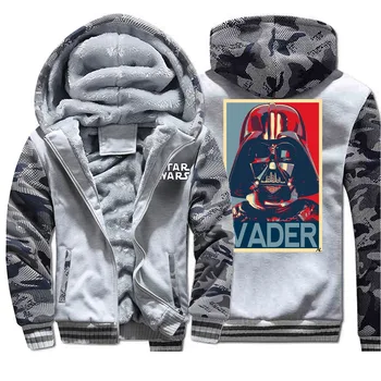 

2019 Autumn Winter Star Wars Darth Vader Print Hoodies Plus Size Zipper Casual Men High Quality Warm Mens Jackets