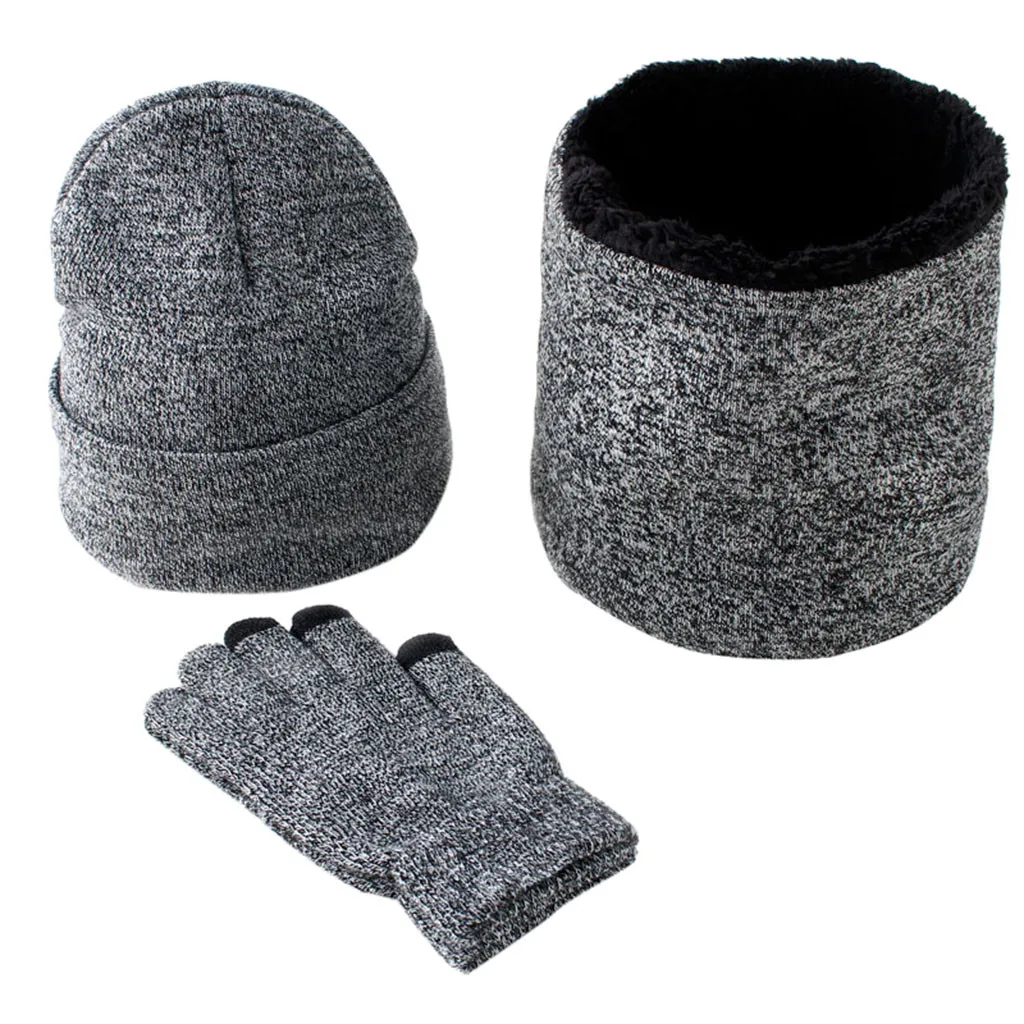 Комплект из 3 предметов: шарф-перчатки MenHat, шапка-бини czapka i komin tricotin шапка с шарфом, зимняя вязаная шапка, защищающие от ветра толстые теплые шапки, шарф, набор# D