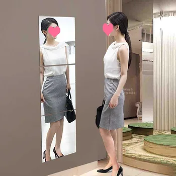 

1Pcs Mirror Wall Sticker Home Decor diamond square Decorations Removable DIY Living-Room Decal Art Ornaments For Home