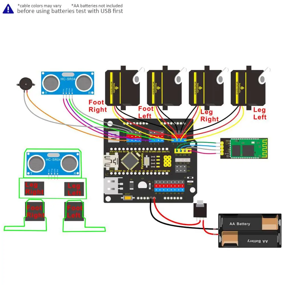 Keyestudio стартовый комплект для Arduino OTTO DIY Robot(без частей принтера