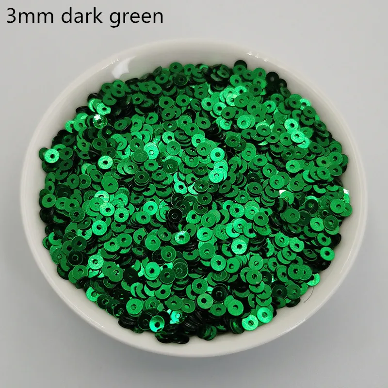 09 dark green 3 мм 11 г/лот плоские круглые ПВХ свободные блестки для рукоделия блестки Швейные сумки для одежды обувь дизайн ногтей DIY аксессуары Блестящие Блестки - Цвет: 09 dark green