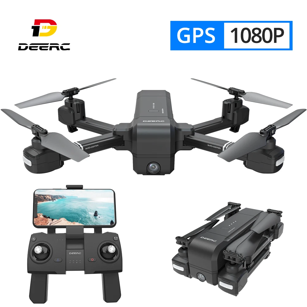 DEERC DE25 gps Дрон FPV с камерой 1080p HD Wifi RC дроны селфи следуем за мной Квадрокоптер gps ГЛОНАСС Квадрокоптер