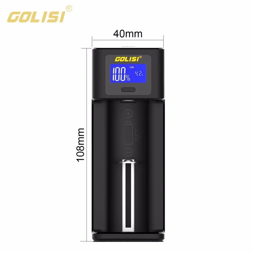 Golisi i1 умное зарядное устройство ЖК-дисплей аккумуляторная батарея зарядное устройство 2A Быстрая зарядка для 18650 21700 26650 Ni-MH Ni-cd батарея