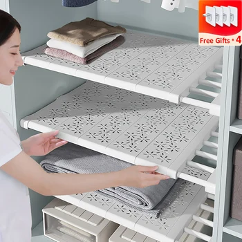 Joybos Adjustable Kitchen Wardrobe Storage Shelves Clothing Closet Organizer Wall Mounted Rack Home Appliance 1