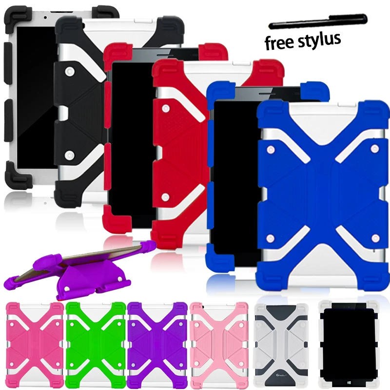 

Silicone Stand Case Cover for Irulu EXpro X1+ X4/Walknbook/X1s 10.1" With Bracket Function Shockproof Protective Case +Stylus