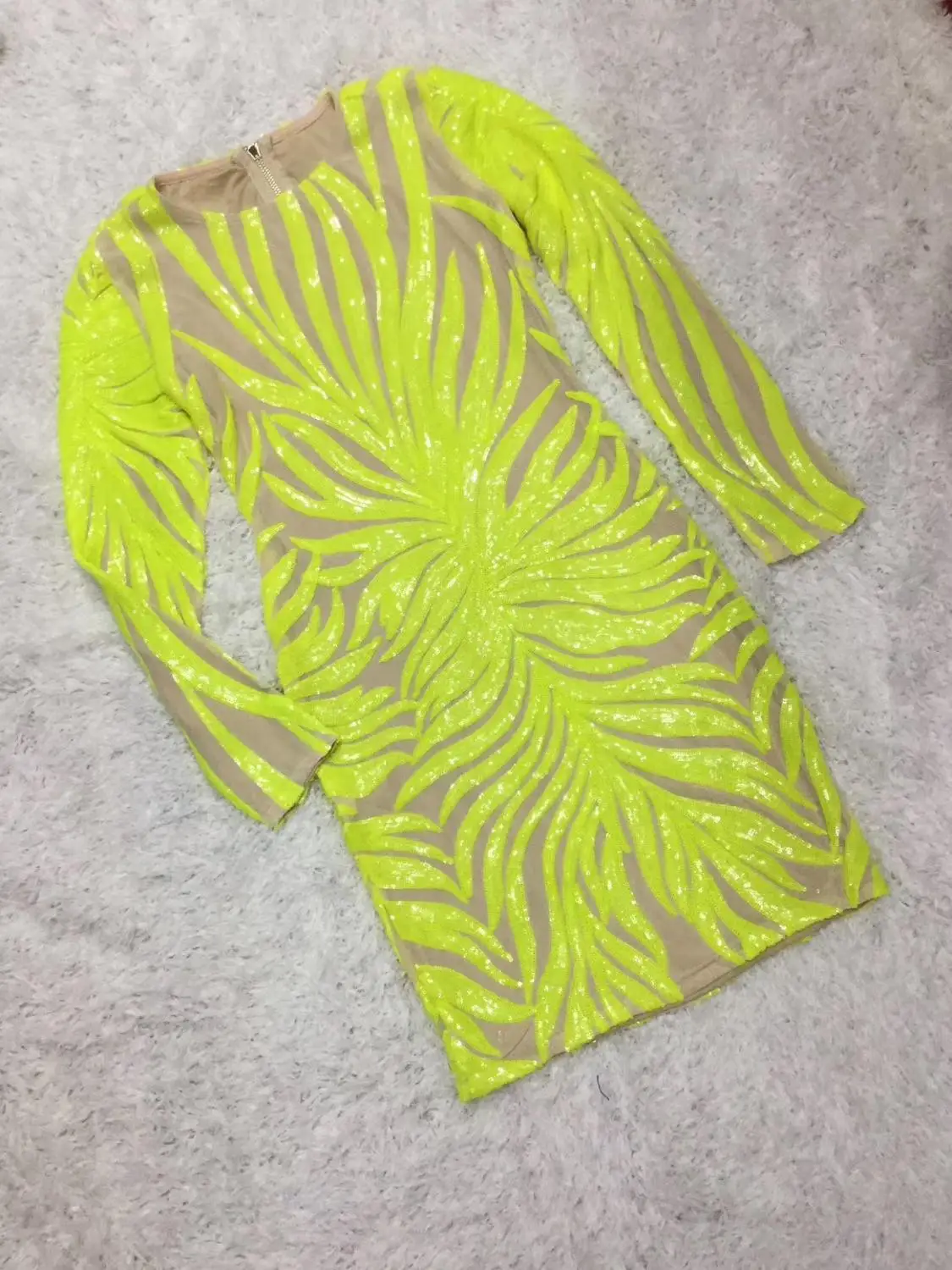 Женское сексуальное платье с длинным рукавом, зимние вечерние платья с блестками неонового зеленого цвета, женские дизайнерские вечерние платья для ночного клуба, вечерние платья знаменитостей, Vestido
