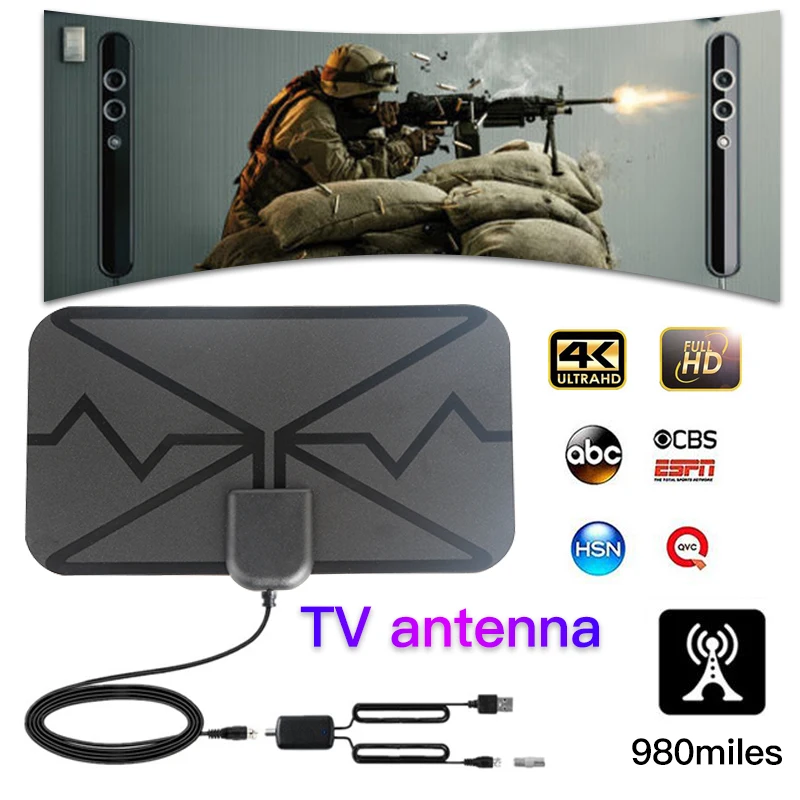 Цифровая антенна hengshanlao для домашнего телевизора 980 миль прозрачная HDTV с