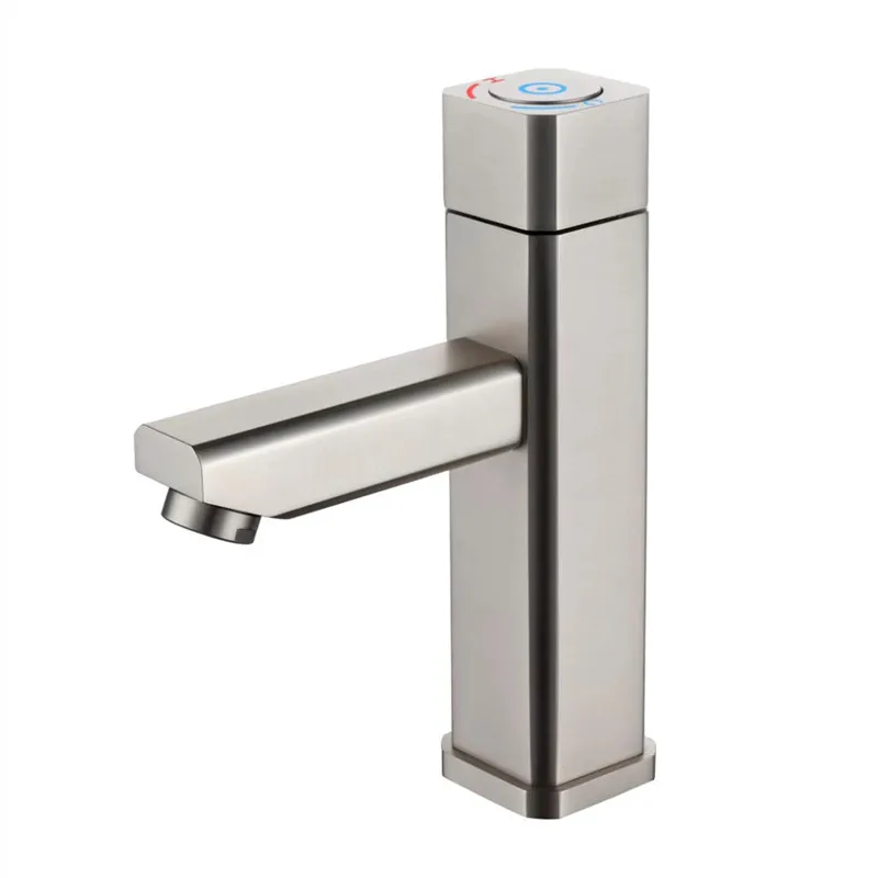

Chaowalmai Bathroom Faucets Soild Brass Basin Faucet Black Faucet Basin Mixer Taps Sink Tap Push Button Switch Hot Cold Water