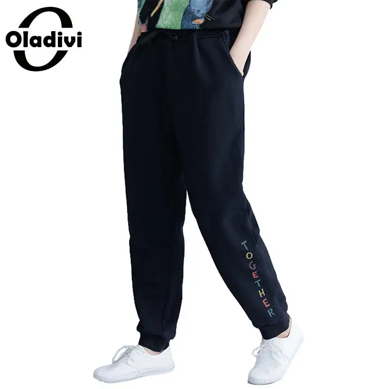 

Oladivi Autumn Women's Pants Ladies Plus Size Casual Pocket Trousers Elastic Waist Loose Capris Girl Pantalone Harem Pants 3XL
