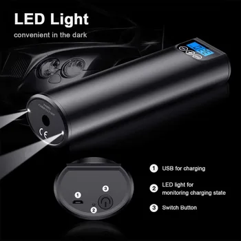 

Tyre Inflator Cordless Portable Compressor Digital Car Tyre Pump 12V 150PSI Rechargeable Air Pump for Car Bicycle Tires Balls