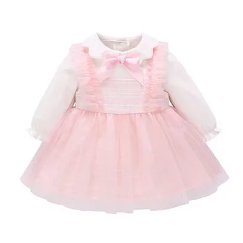 

Autumn New sweet Toddler baby girl dress sets princess bowknot 2pcs girls dresses suits stylish kids outfits infant clothes