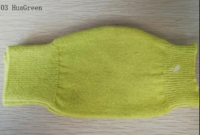 03 Hua Green Sparsil, зимние кашемировые Вязаные Короткие перчатки, одноцветные, для косплея, подходят ко всему, эластичные перчатки для мужчин и женщин, толстые теплые варежки - Цвет: 03 Hua Green