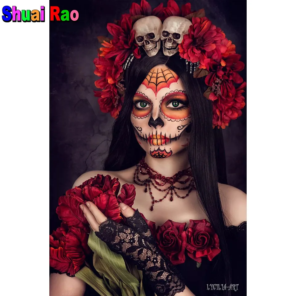 Алмазная живопись La Catrina 5d сделай сам наклейка с изображением готической женщины