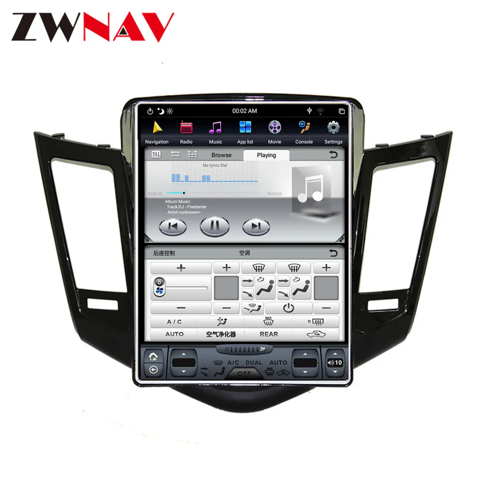 Android 9 64+ 4G Tesla с DSP Carplay автомобильный мультимедийный плеер для CHEVROLET CRUZE 2009-2013 Авто Стерео gps навигация