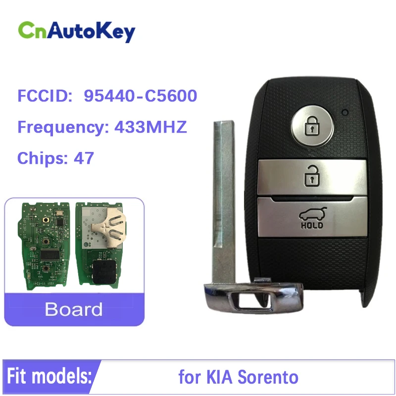 Cn051085 Aftermarket Per Kia Sorento 3 Pulsanti Smart Key Remote Auto Control Fob 433Mhz Fcc Muslimah