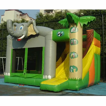 Cheap YLWCNN 0.5MM PVC Tarpaulin Children Inflatable Bouncy Castle Slide Toy Kid Jumping Trampoline Bed With Air Blower Commercial USE