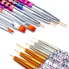 3Pcs/Set Nail Art Brush Rainbow Color Crystal Liner Dotting Acrylic Builder Painting Drawing Carving Pen UV Gel Manicure Tool ► Photo 3/6