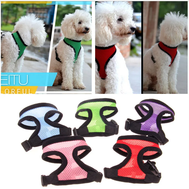 Pet Breast Sling Fashion Mesh Dog Pink Collar Harness and LeashSet | Дом и сад