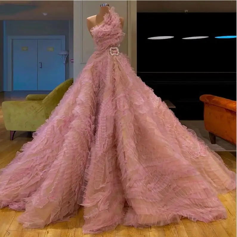 Robe De Soiree розовые торжественные Вечерние платья на выпускной, Новое поступление Бисер Исламская Дубай вечерние платья Ближний Восток