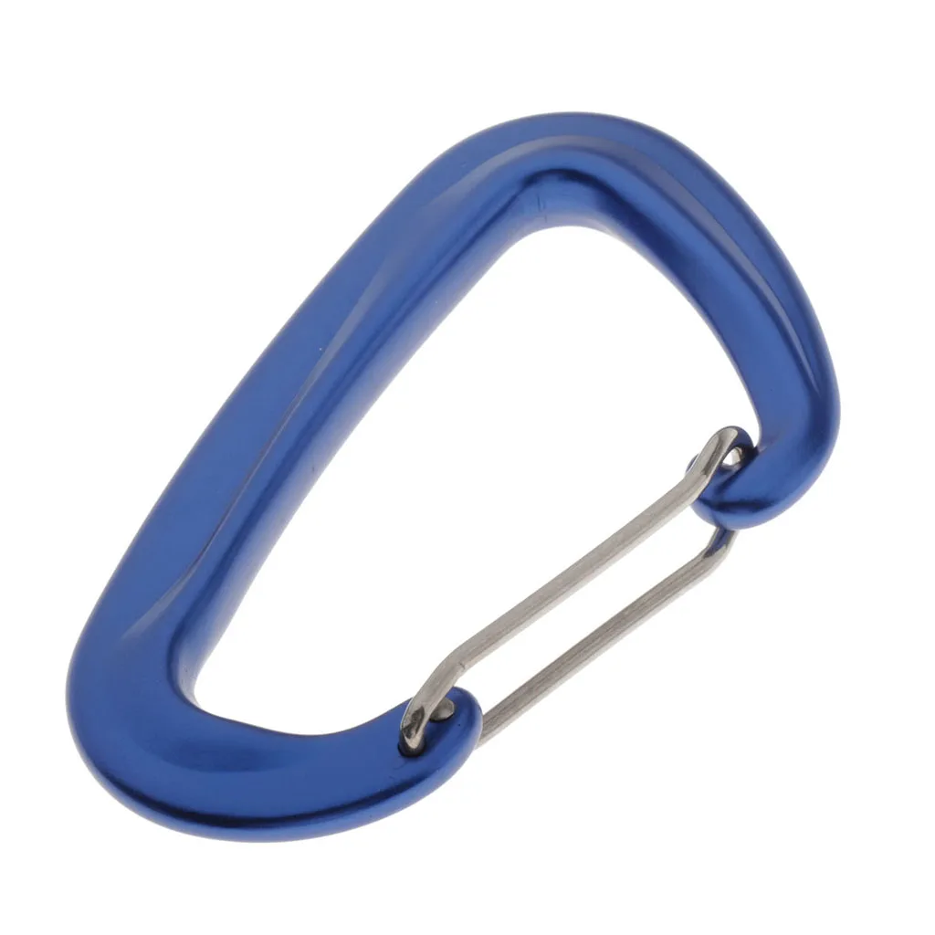 Aluminum D Shape 12 KN (2697 Lbs) Small, Strong and Light Carabiner Clip with Wire Gate for Hammock Hiking and Outdoor