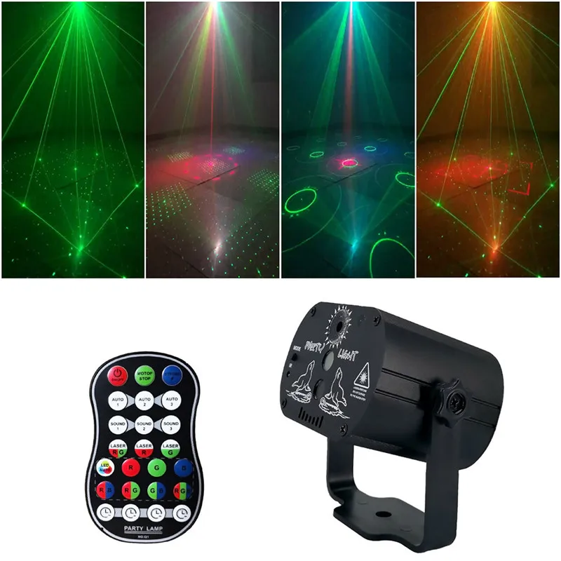 60 Pattern Projector Stage Lights Mini Laser Stage Light LED RGB Lighting Party Disco DJ KTV 72 × 60 × 88MM Lamparas 40DEC0508