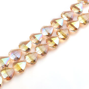 

10pcs/lot Lampwork Crystal Heart Pendant Beads 20mm Glass Loose Beads For DIY Crafts Material Jewelry Accessorie Wholesale