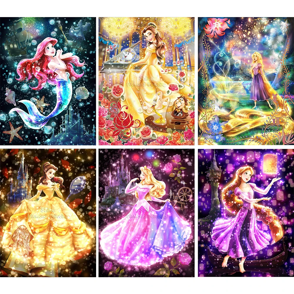 5D DIY Diamond Painting Kit Disney Princess Cartoon Characters FREE  Worldwide Shipping 