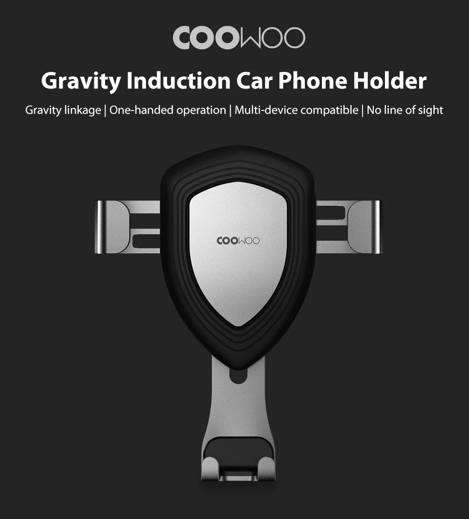 Xiaomi Mijia COOWOO Smart Car Bracket with Gravity Sensor One-handed Operation Multi-device Compatible Air Outlet Clip Holder (1)