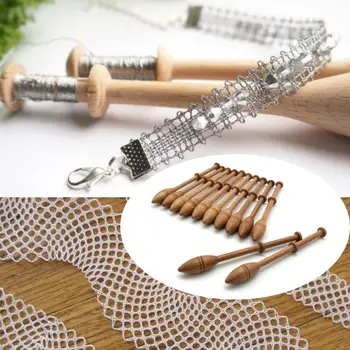 

12Pcs/Set Wooden Knitting Shuttle Stick Handmade Knitting Weaving Craft DIY Tool 27RE