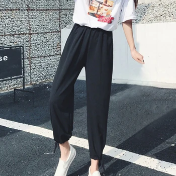 

Summer Autumn Streetwear Pants Women Elastic High Waist Sweatpants Baggy Pants pantalones de chandal pantalon hiver femme