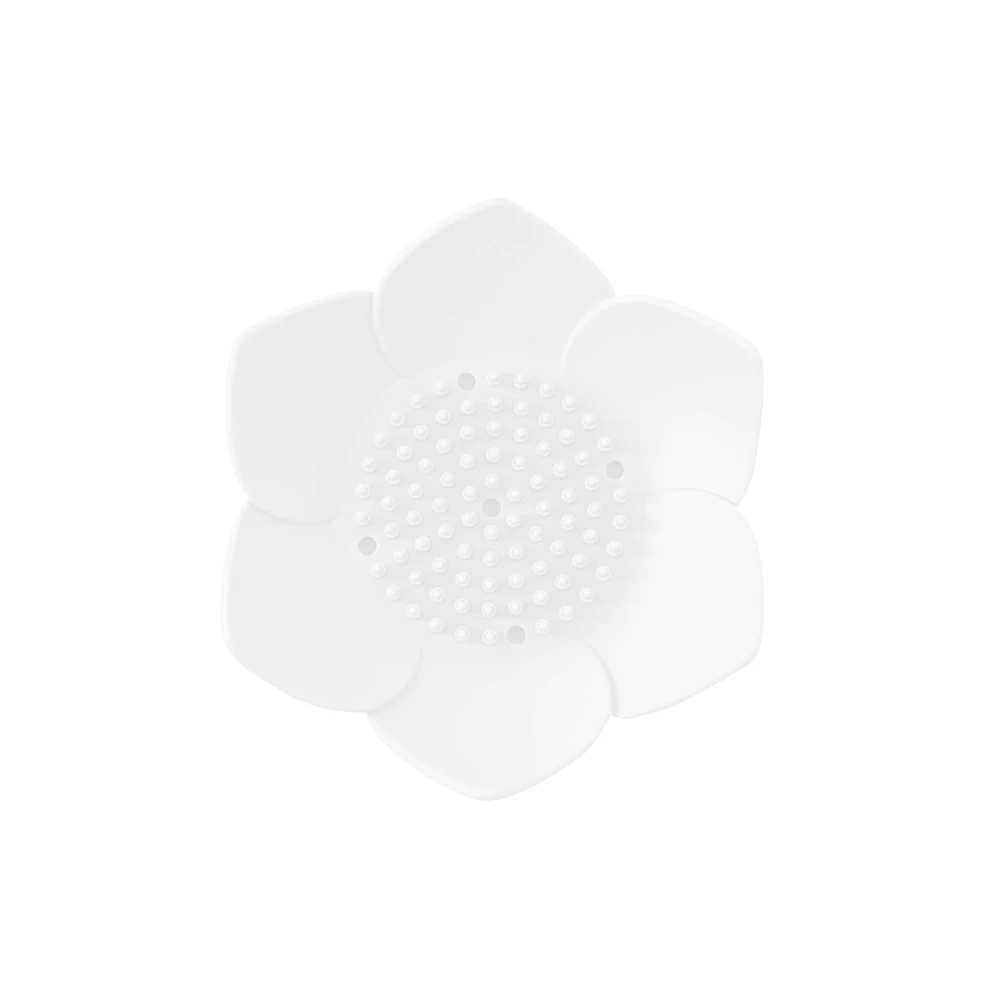 Flower Shape Practical Silicone Dish Home Soap Box Shower Storage Accessories Holder Hollowed Drain Plate Anti Slip Container