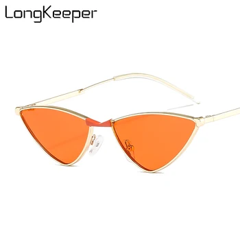 

LongKeeper New Cat Eye Sunglasses Women Brand Design Fashion Vintage Metal Frame Sun Glasses For Female UV400 Shades Oculos