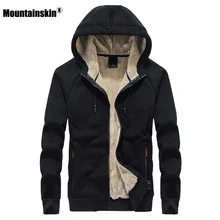 Mountainskin, новинка, флисовая толстовка с капюшоном, мужская Толстовка s, зимнее толстое теплое пальто, Мужская одноцветная куртка, Мужская брендовая одежда 8XL SA807