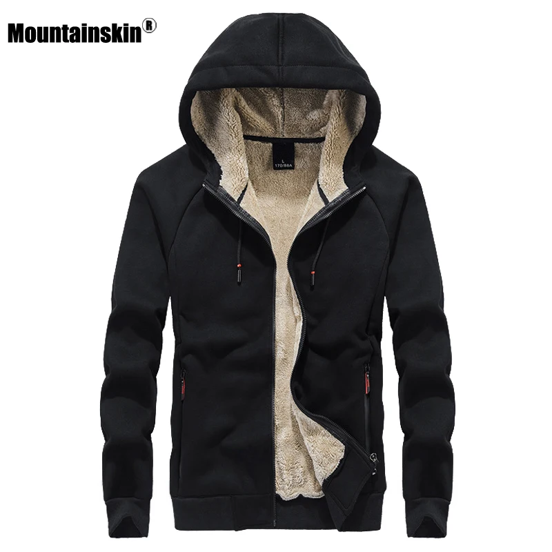 Offerte Mountainskin Nuovo In Pile Felpa Con Cappuccio Mens 2019 di Inverno Caldo di Spessore Cappotto Maschile Giacca di Colore Solido Degli Uomini di Marca di Abbigliamento 8XL SA807